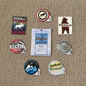 Denali National Parks Project Stickers Bundle Set of Eight Caribou Bear Souvenir